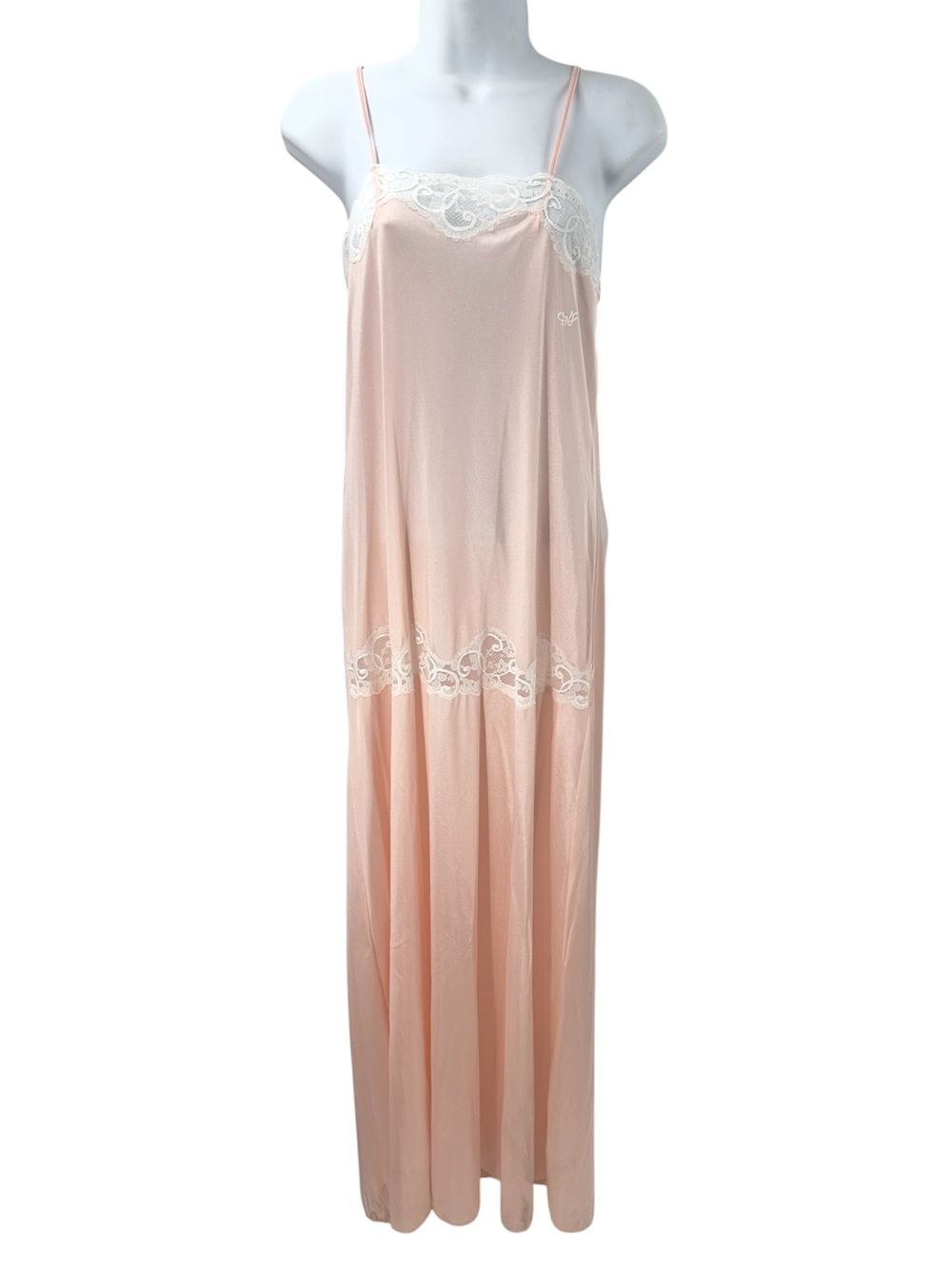 Vintage Diane Von Furstenberg Satin Nightgown Sz Small Coquette Lace Luxury USA